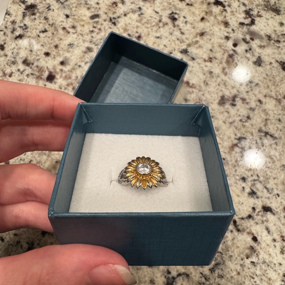 Gold and Silver Sunflower Ring